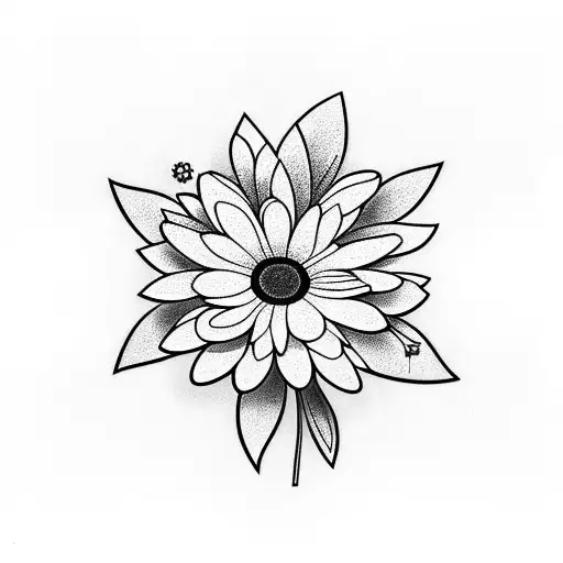 Daisy With A Stem Tatoo
