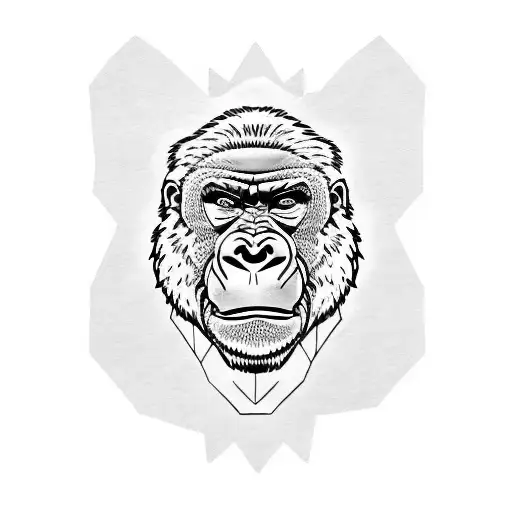 Gorilla Flexing Muscles