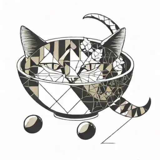 Cat And Olives In A Bowl