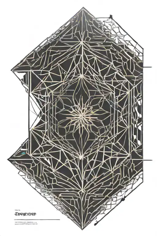 Lines Octagon Tattoo Black