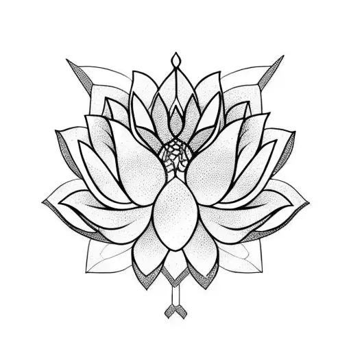 Lotus Flower With 2 Spears