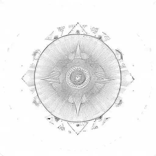 A Circle Design With The Numbers 111 444 555 777