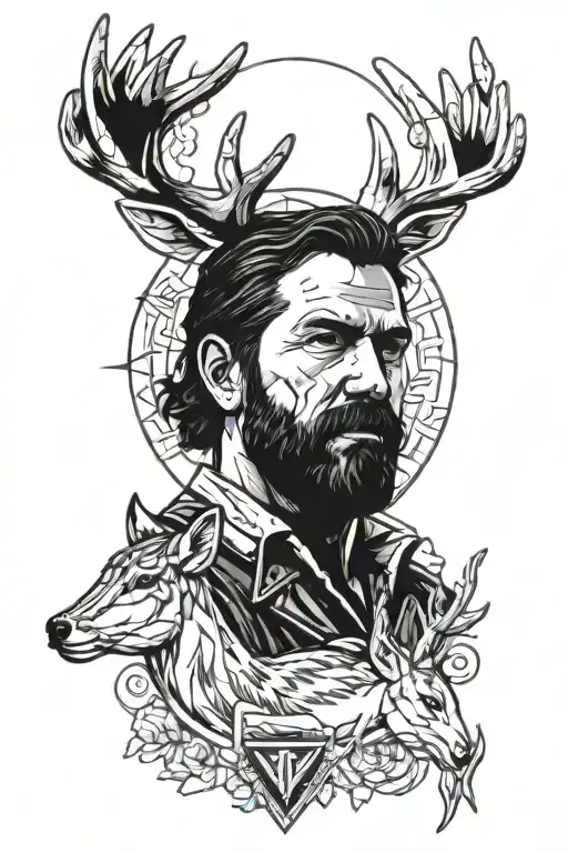 Arthur Morgan And Deer Of Dreams From Rdr2 Game