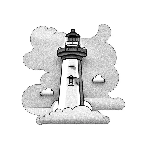 Minimalist Lighthouse With Some Clouds