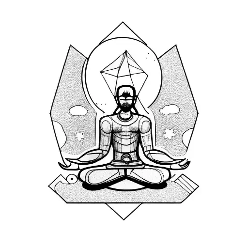 Open Book Floating Person Meditating