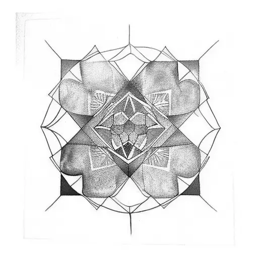 Geometric Tattoo With Water Color