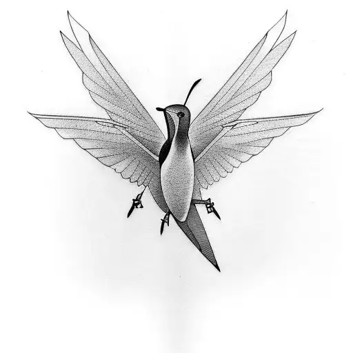A Minimalist Tattoo Of A Colibri Flying Out Of An Open Book