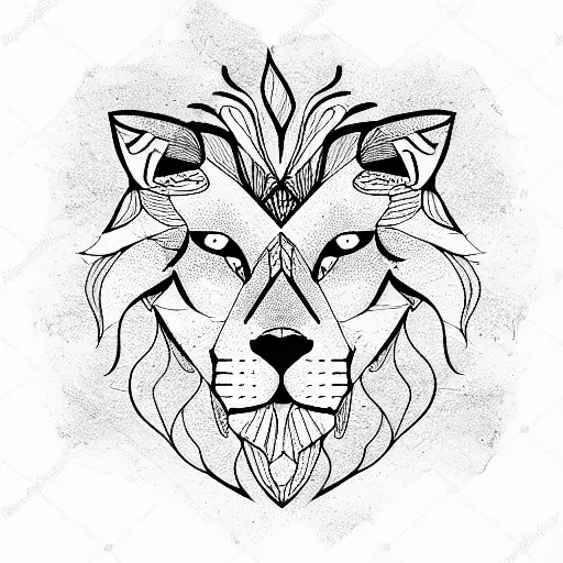 Combination Of Lion And Wolf