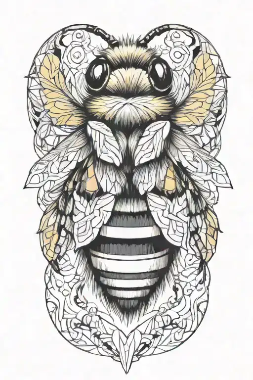 Bumblebee Fluffy Round Sweet Yellow Colorfull