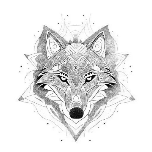 Tribal Howling Wolf