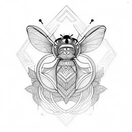 Sternum Tattoo Geometric Aysmetrical Snake Bee Flower