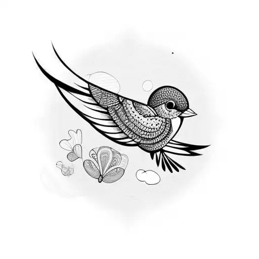 Baby Bird Flies Away