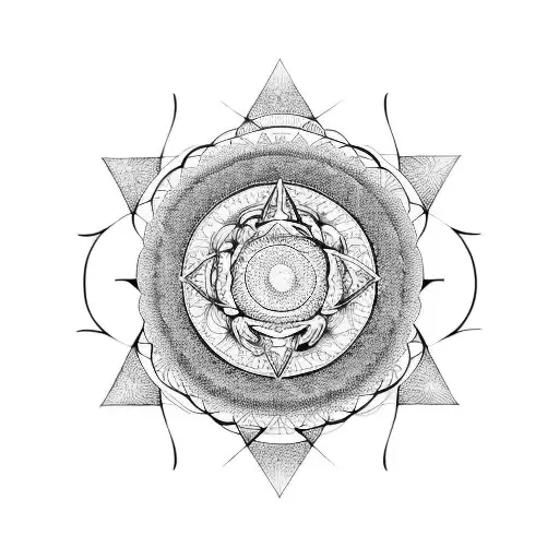 Spiritual Moon Sacred Geometry Fine Line