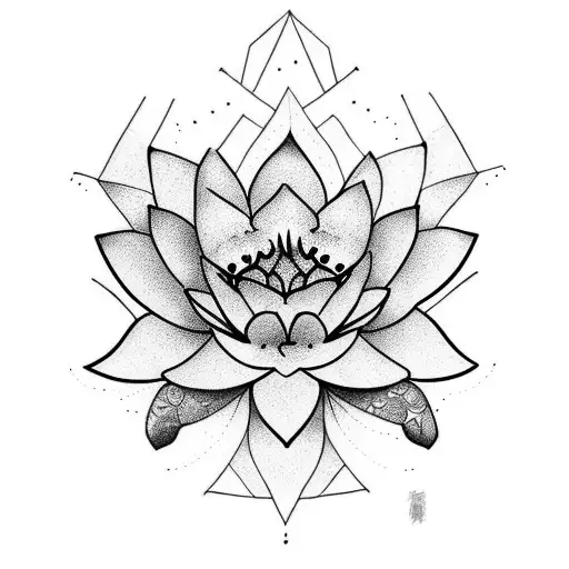 Moon And Lotus Flower