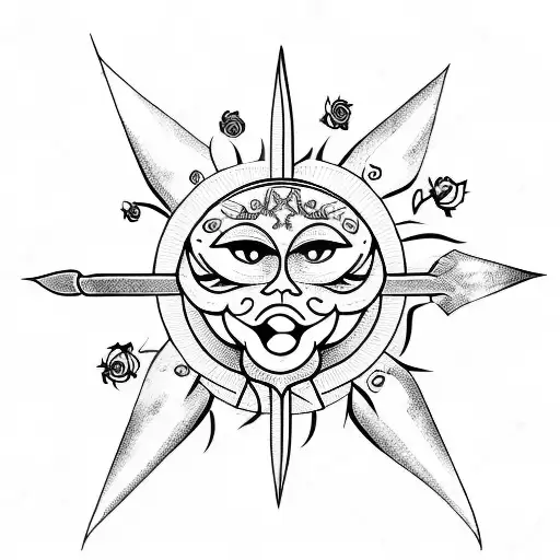 Sword With Roses And Sun