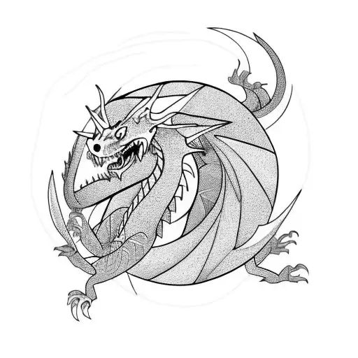 A Fierce Dragon Grappling With A Jiu Jitsu Practitioner