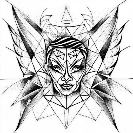 Half Demon Half Angel Tattoo Face