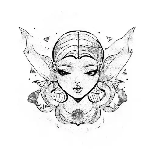 Mermaid With Aries Head