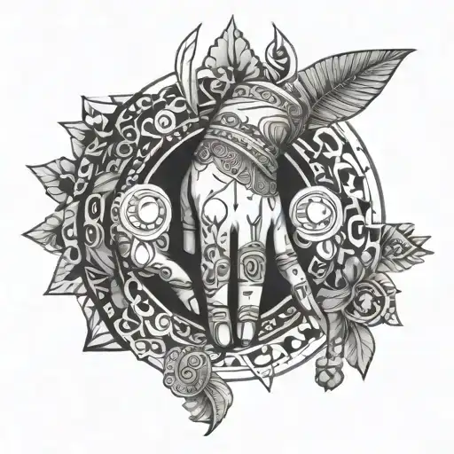 Creation Of Adam Fingers But Indian Krishna