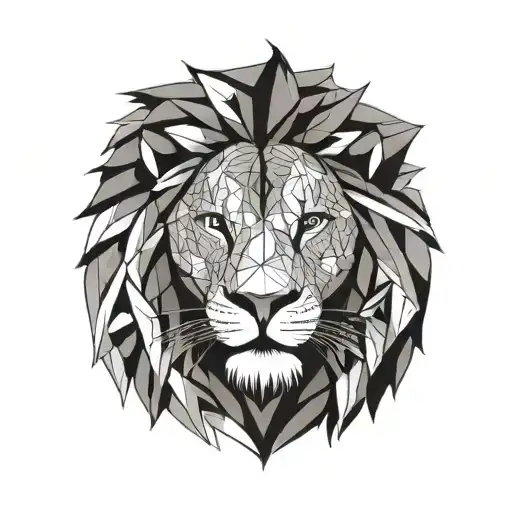 Lion Head Mandala Design Incorporating