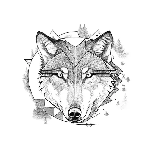 An Open Book With A Wolf And Forest Around It