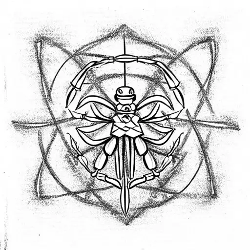 Metal Scorpion On A Techno Celtic Knot