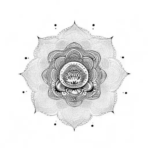 Mandala Flower With Skull