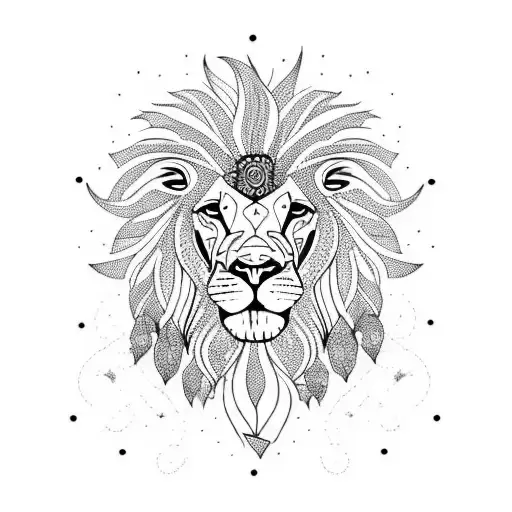 Psychedelic Lion With Dreamcatcher