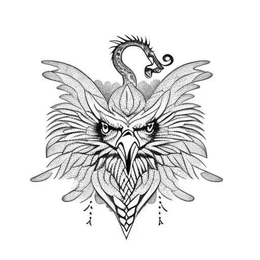 Eagle Stanfing On A Cactus With A Snake In Its Mouth