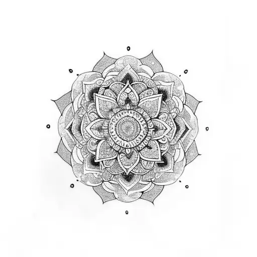 A Mandala Tattoo With A Serene Buddha Meditating In The Center