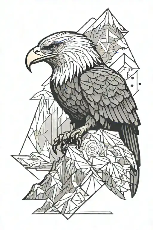 Eagle With Mountains