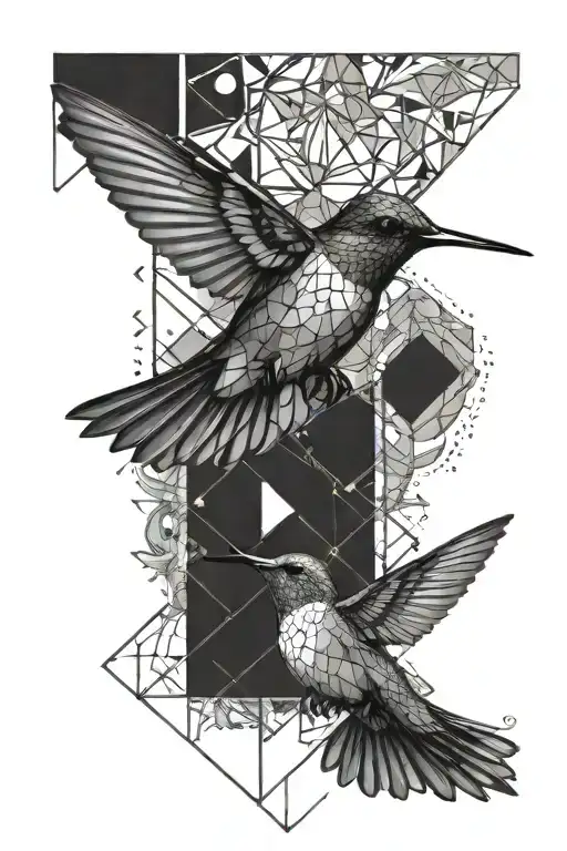 Hummingbird Surounded By Geminai And Cancer Constilation