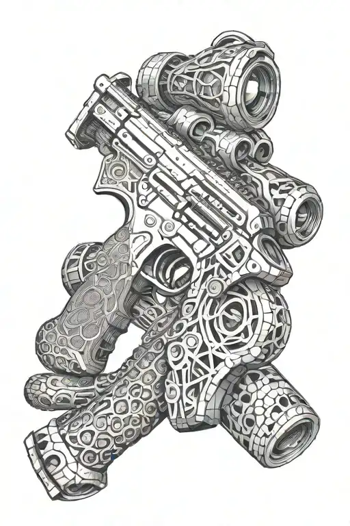 Ar 15 Wrapped With Snake Coiled