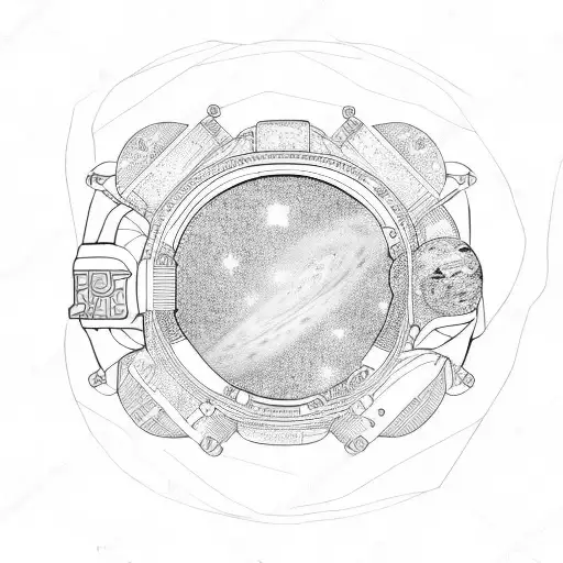 Astronaut Lines Planets