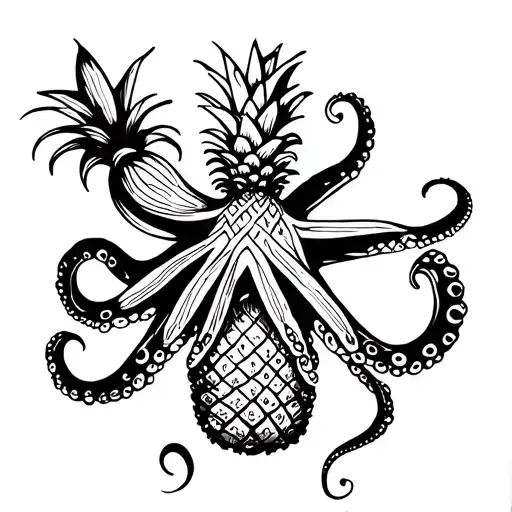 Octopus And Pineapple Coming Together