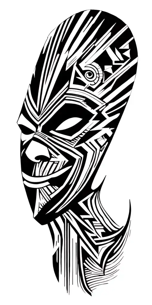 Abstract Mask With Two Parts Double Face