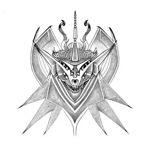 Dragon With Anubis And Eye