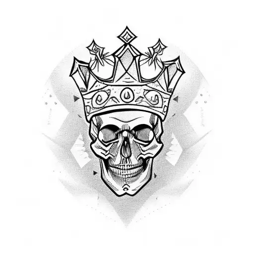 Skull With Crown And Wins