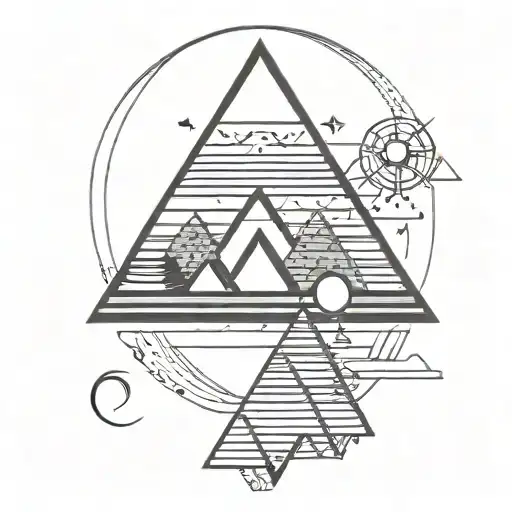 Pyramid And Sun Rising