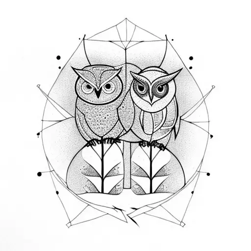 Three Trees With An Owl