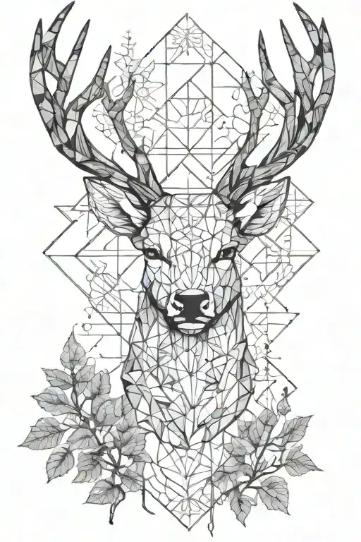 Deer Head With Trees