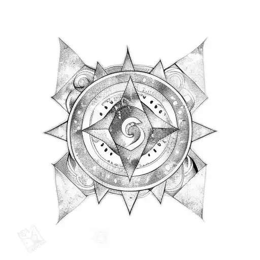 Half Capricorn Sign Combined With Half Aries Sign For One Piece