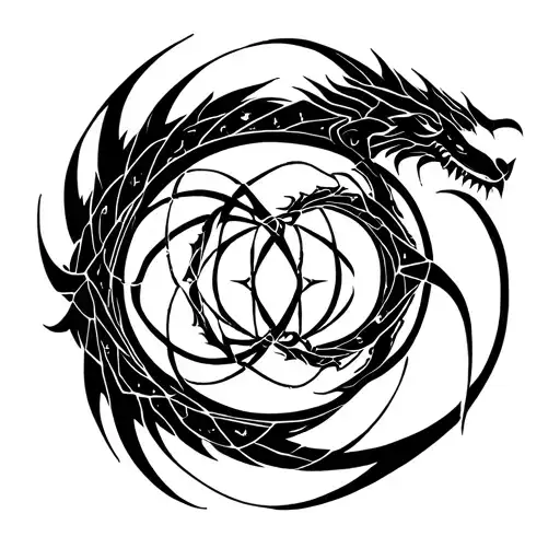 Circular Ouroboros Dragon