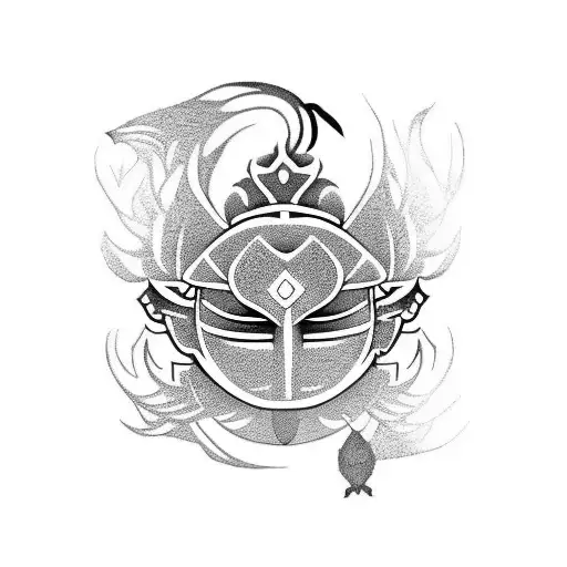 Anbu Symbol With The Ravan Bird At The End Of The It And Hindu Mantra Ring Covering Whole Thing