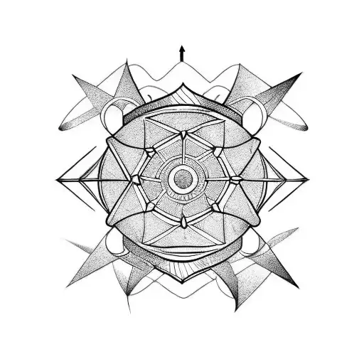 Arrow With Hexagons Tickling Into Space