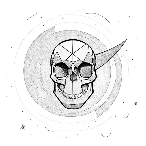 Astronaut Skull Moon