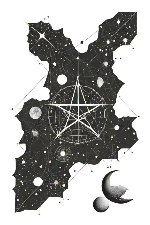 A Saggitarius Star Constellation With A Moon