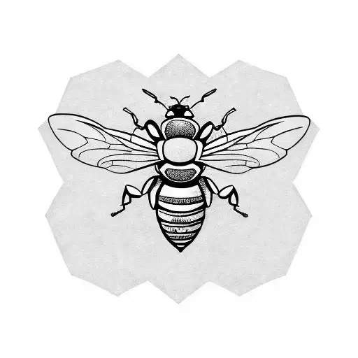 Tribal Bee With 3 Honeycombs