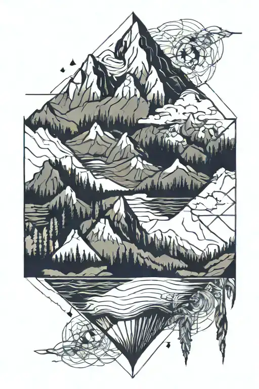 Mountains Lakes Nature Fall