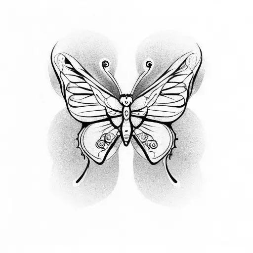 Butterfly Coming Out From A Skull